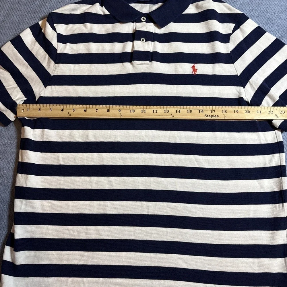 Polo Ralph Lauren Classic Fit Short Sleeve Navy & White Stripes Size XL